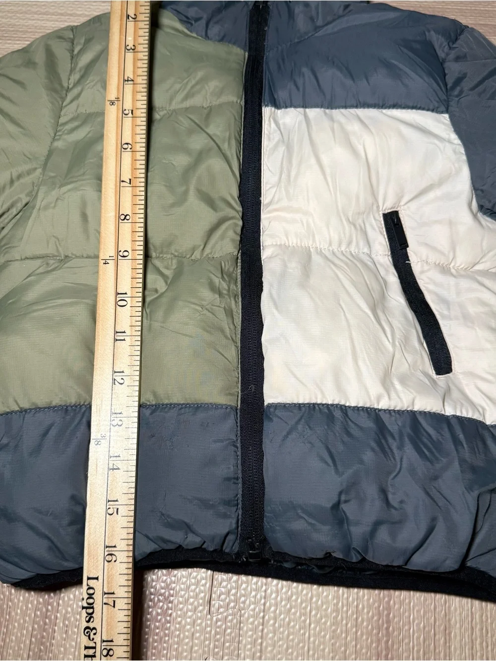 Zara Boys Girls Colorblock Puffer Coat Zip Winter Jacket Size 3-4 Years